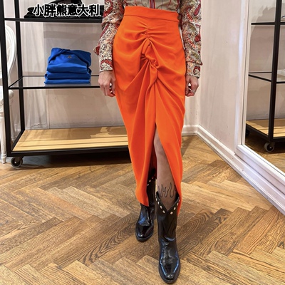 法式复古糖果色长裙半裙