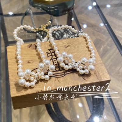西太后土星珍珠蝴蝶结饰品项链