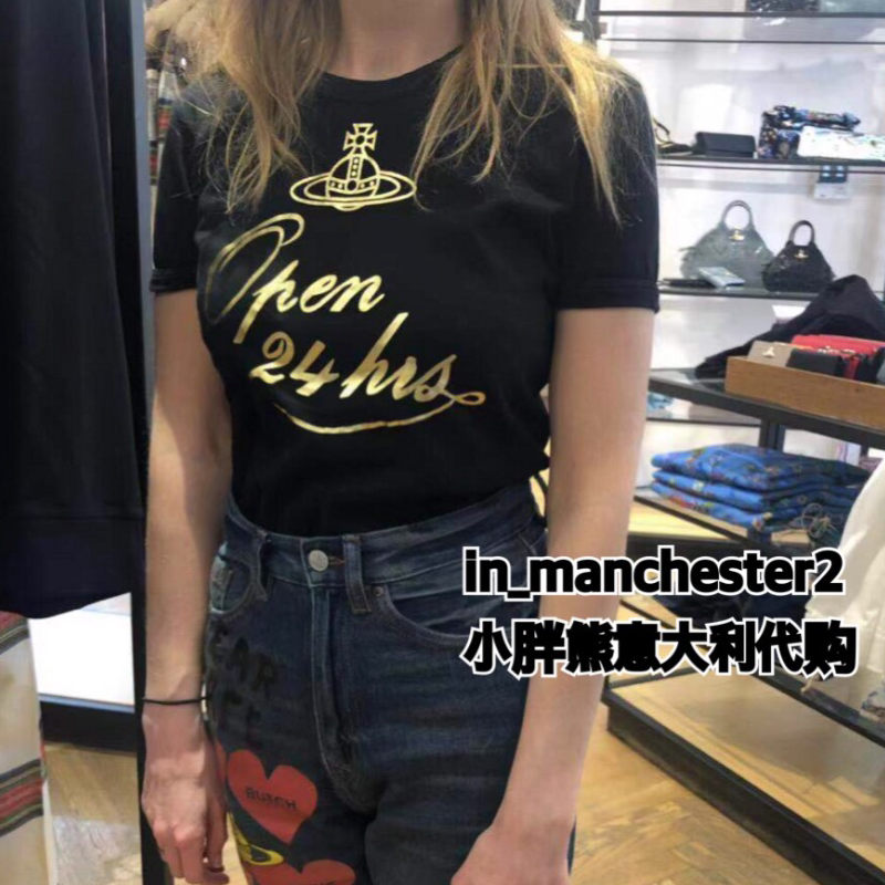 VIVIENNE WESTWOOD西太后 经典土星24hours烫金短袖t恤百搭女正品