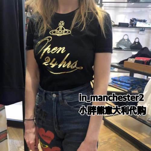 VIVIENNE WESTWOOD西太后 经典土星24hours烫金短袖t恤百搭女正品