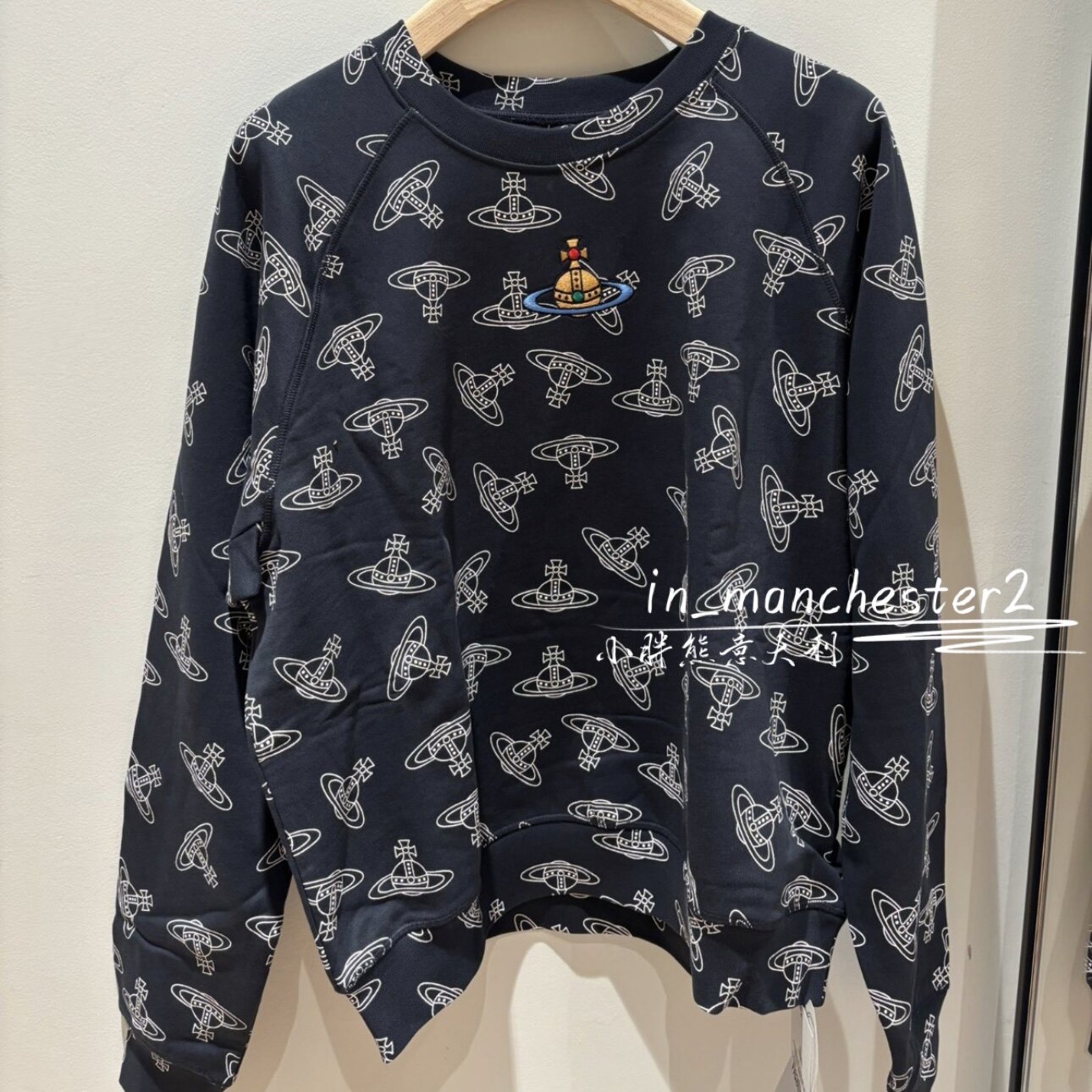 VIVIENNE WESTWOOD西太后 经典土星满印男女宽松百搭套头卫衣正品