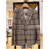 土星格纹宽松单扣休闲百搭西装 VIVIENNE WESTWOOD西太后经典 男女