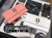 正品 Alexander 经典 insignia牛皮双面长钱包皮夹女 McQueen 麦昆