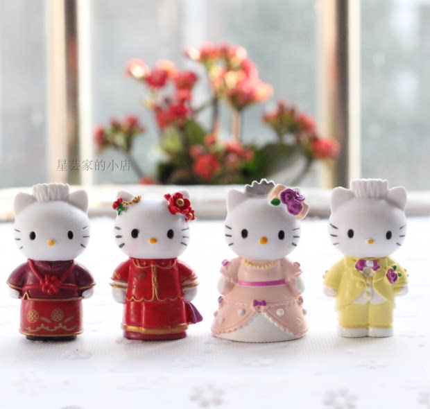 包邮中国风结婚卡通kt猫婚礼吸铁石冰箱贴磁贴家居装饰品留言贴