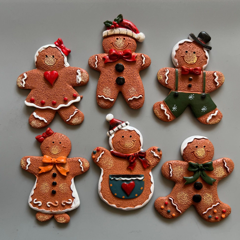 可爱树脂圣诞冰箱贴姜饼人吸铁石磁贴创意留言贴装饰品儿童早教贴