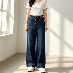 新款女士牛仔裤直筒休闲裤女裤2026年春季秋款时尚休闲百搭长裤子