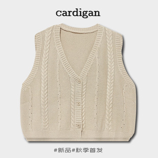 马甲女款开衫外套春秋坎肩2025新款针织毛衣V领宽松时尚马夹外穿