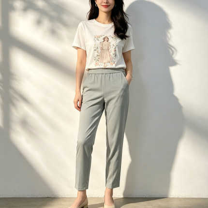 2026年夏季新款桑蚕丝真丝直筒裤女休闲裤显瘦百搭透气亲肤长裤子