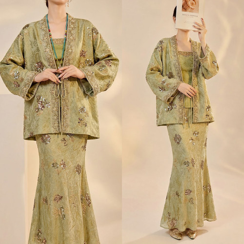 新中式重工珠片绣3件汉服套装