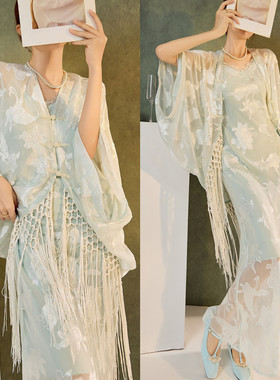 清水芙蓉古风流苏汉服套装