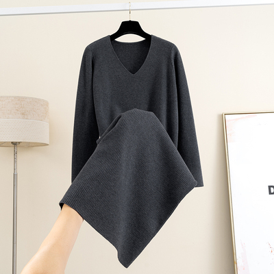 直筒羊毛纯色针织连衣裙女