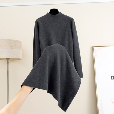 气质羊毛纯色针织连衣裙女