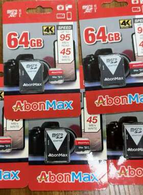 AbonMax 64GB microSD卡装，带SD转接卡【议】