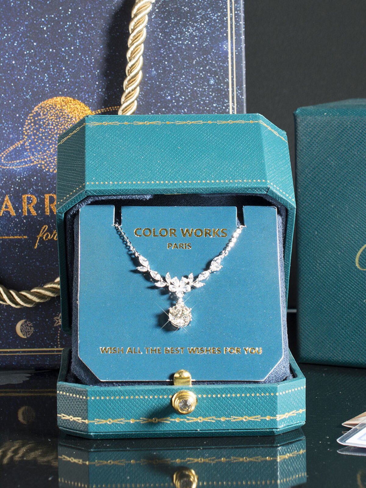 컬러 작품 밀 귀 MOISSANITE 다이아몬드 999 순수 실버 목걸이  여성 생일 크리스마스 선물 가장 친한 친구