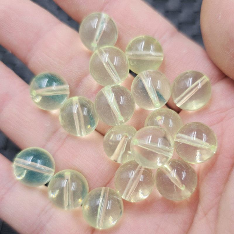 荧光浮盐水蜜蜡琥珀圆珠散珠人造血泊金珀手串男女同款饰品配件珠