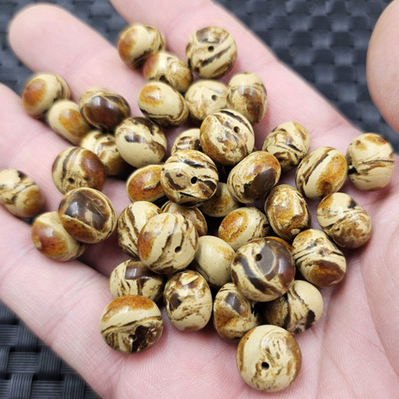 仿根珀玉扣算盘珠散珠土黄色塑料树脂隔片隔珠饰品配件手工珠子