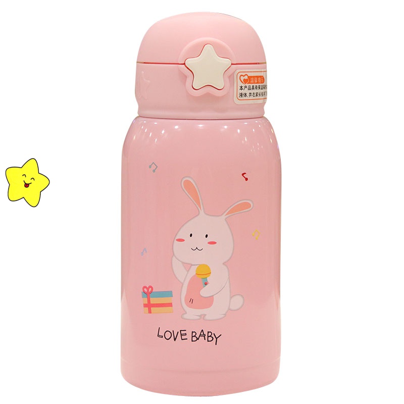 双盖两用儿童吸管保温杯304不锈钢水杯学生女宝宝幼儿园可爱水壶