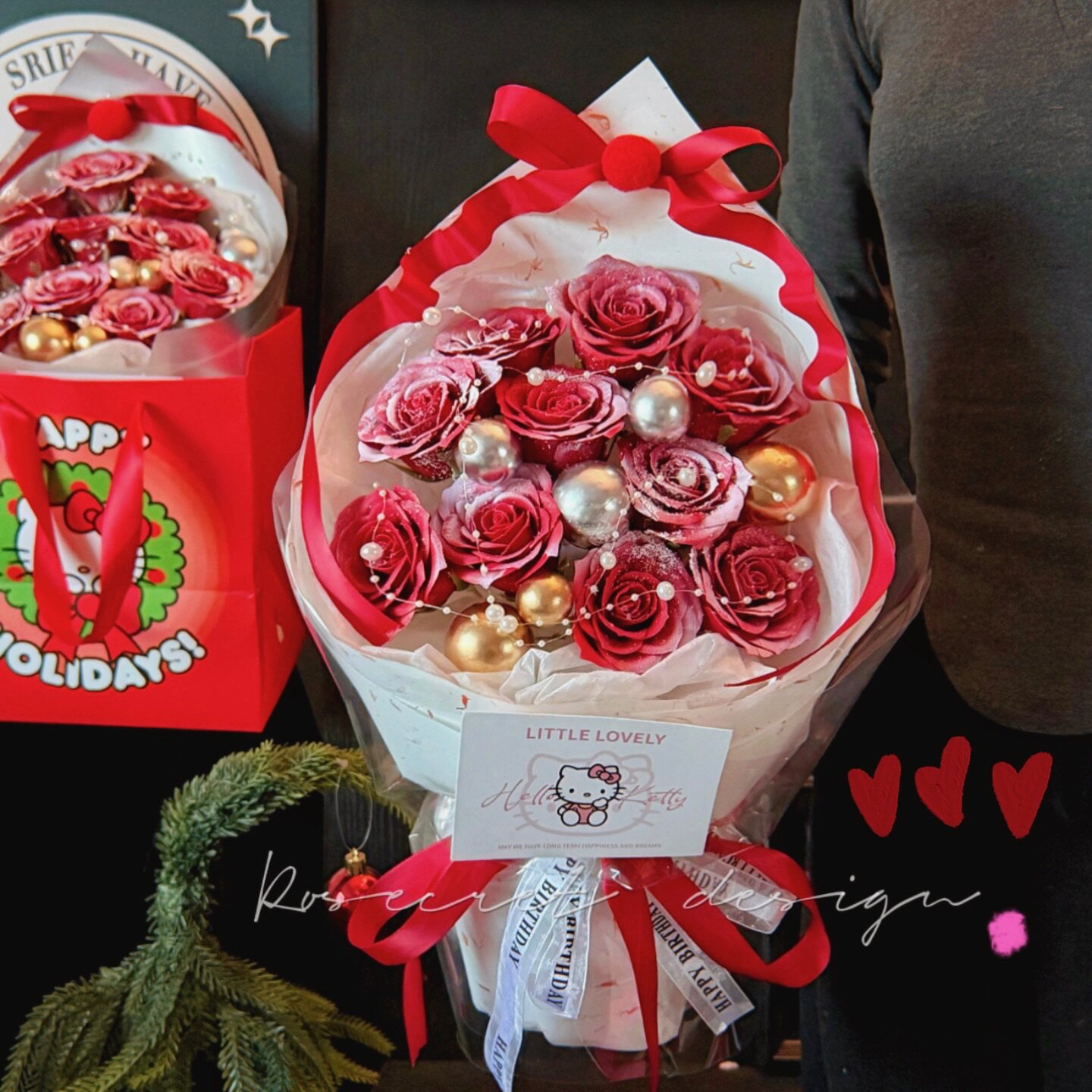 浪漫红玫瑰圣诞树花束浪漫创意礼物送女友表白生日拍照新年情人节
