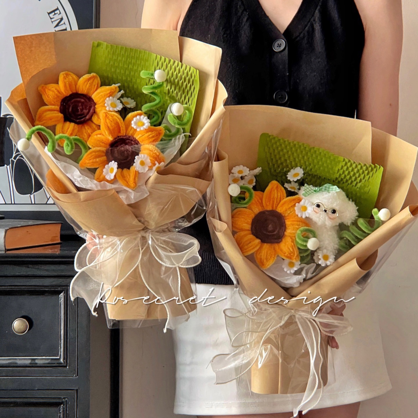 扭扭棒向日葵花束成品礼物