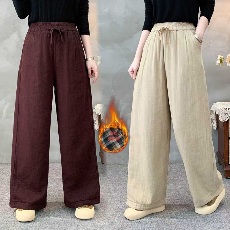 高腰25冬新款加绒加厚双休闲裤