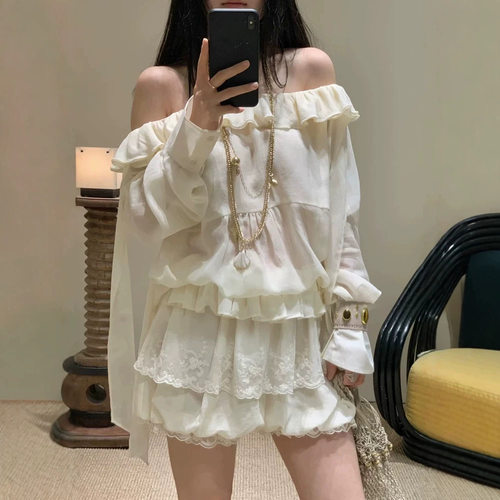 花一上海版飘带抹胸刺绣蕾丝短裤
