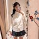 花一 衬衣shushu 24ss甜美百搭通勤立体尖领白色长袖 上海高版 本