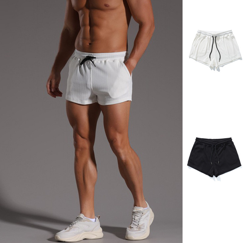2026男士速干竖条纹超短裤运动休闲健身2分裤阿罗裤热裤沙滩裤潮