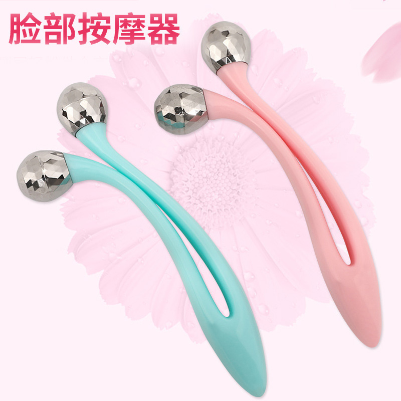 面部瘦脸器V脸部按摩提拉紧致双下巴美容按摩仪便携手动滚轮按摩