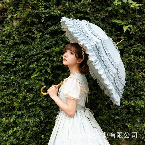 自制日系软妹公主洛丽塔防晒长柄晴雨伞公主loli洋伞cos遮太阳伞