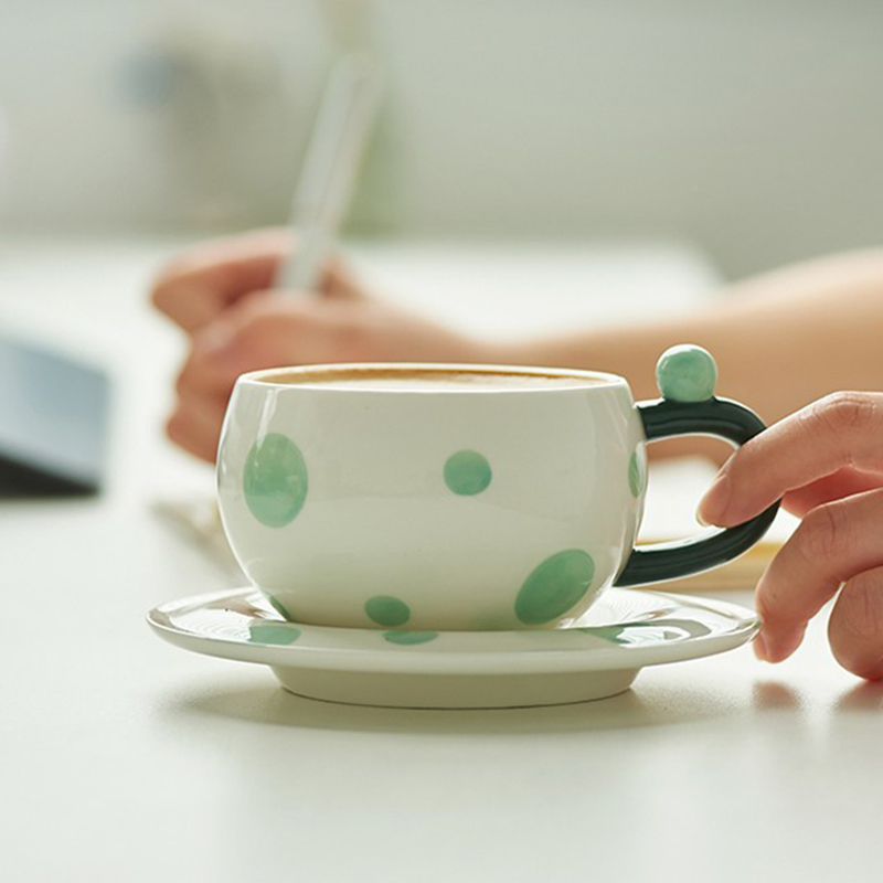 肆月原创咖啡杯碟高颜值小众设计