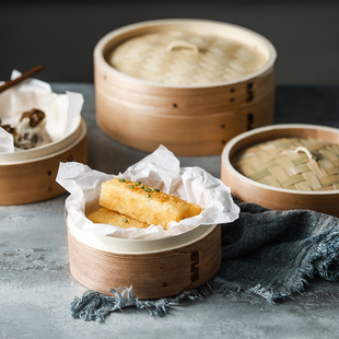 原来 肆月 柳杉木小蒸笼家用迷你蒸笼蒸包子馒头笼屉小笼包蒸笼