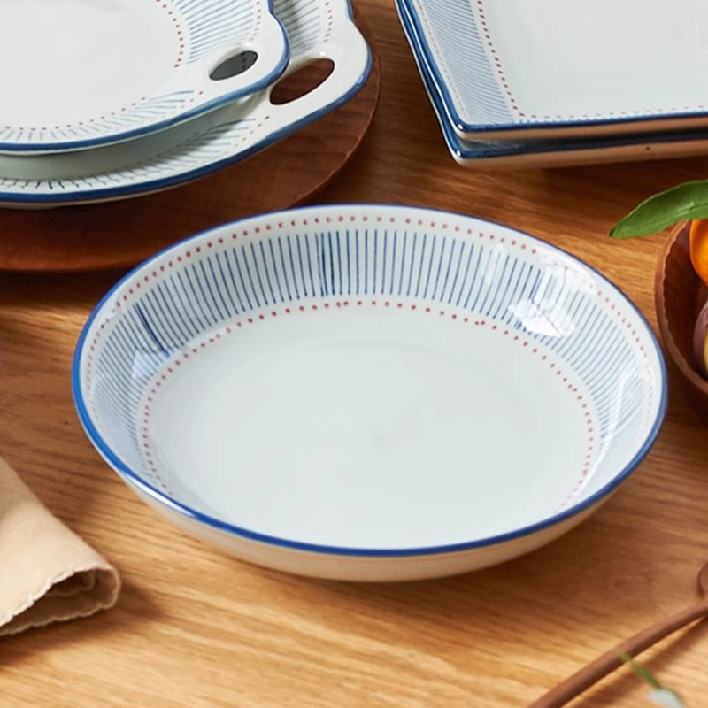 肆月盘子家用菜盘高颜值蒸盘陶瓷餐盘饺子盘深盘圆盘炒菜盘凉菜盘,餐饮具,盘,淘宝优惠券,粉丝福利购,淘宝优惠卷