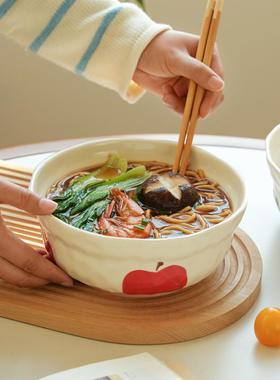 肆月家用泡面陶瓷可微波釉下彩高颜值汤面碗条拉新款大碗水煮鱼盆