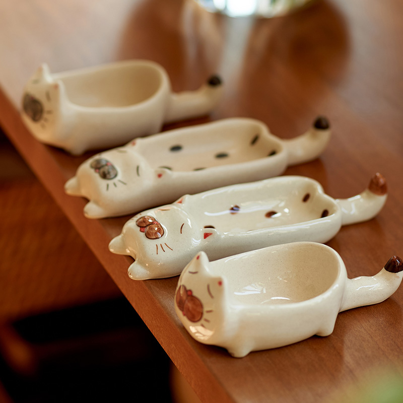 肆月卡通可爱猫咪蘸料碟小吃碟