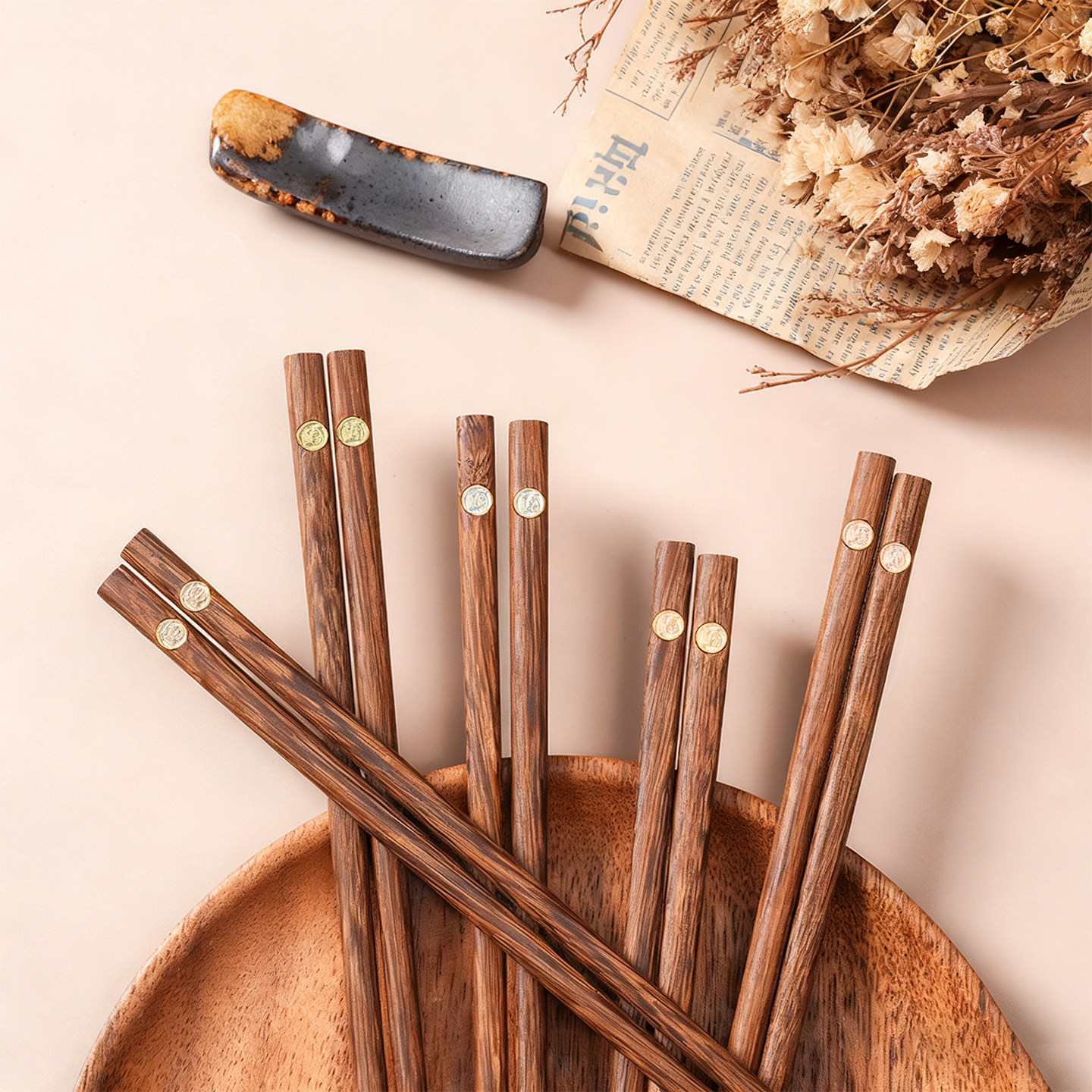 【无漆无蜡】鸡翅木筷子5双装