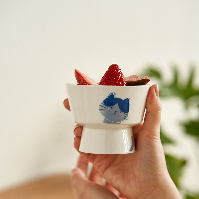 肆月日系陶瓷高脚点心碗