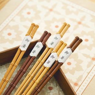 肆月日式铁木筷子家用耐高温实木质尖头个人专用专属单人一双木筷