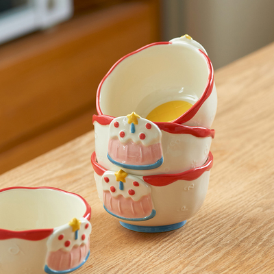 肆月可爱陶瓷碗餐具家用