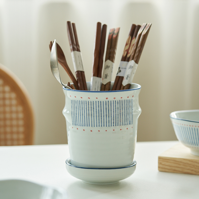 肆月筷子收纳盒复古风筷子筒台面筷笼家用陶瓷厨房沥水筷子置物架,餐饮具,餐具笼/架,淘宝优惠券,粉丝福利购,淘宝优惠卷