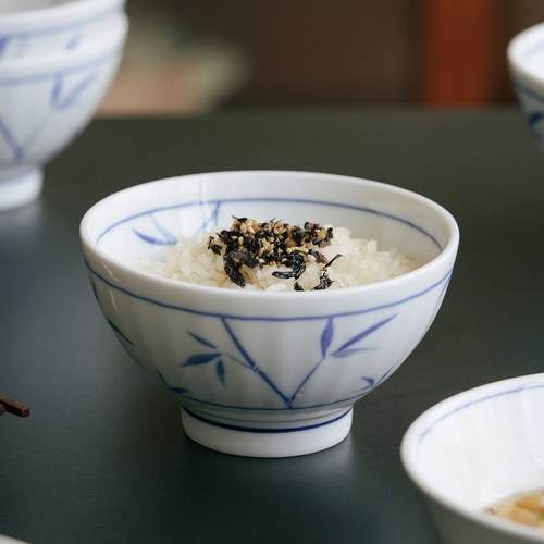 肆月中式陶瓷小碗釉下彩米饭碗