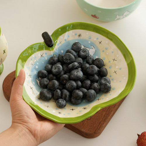 肆月高颜值陶瓷盘子水果甜品盘