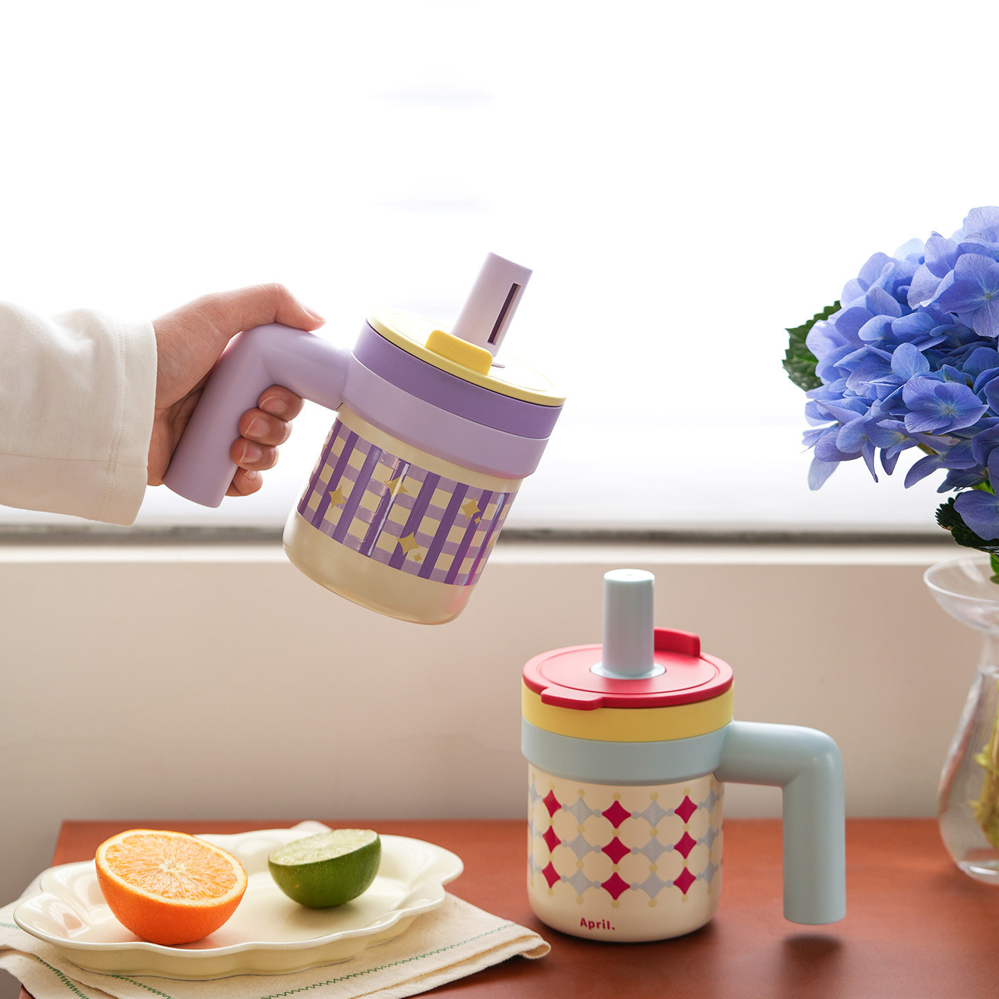 肆月桌面保温杯办公室水杯吸管高颜值小巧咖啡杯茶水分离泡茶杯子,餐饮具,保冷/保温杯,淘宝优惠券,粉丝福利购,淘宝优惠卷