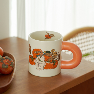 兔子马克杯陶瓷杯水杯早餐杯带盖女可爱伴手礼大容量杯子礼盒小众