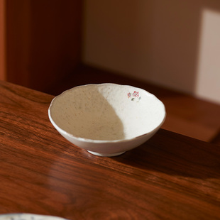 肆月陶瓷小碗复古米饭碗家用餐具高颜值精致沙拉水果碗好看吃饭碗