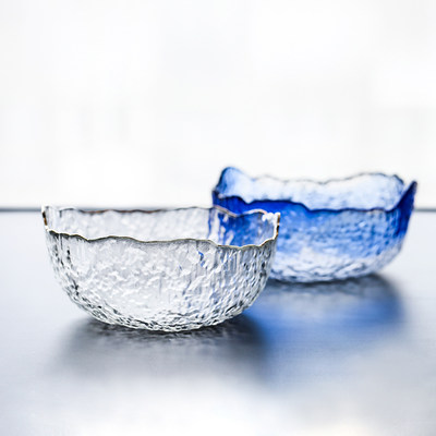 玻璃沙拉碗 透明金边蔬菜水果创意个性大碗大号水晶甜品家用餐具