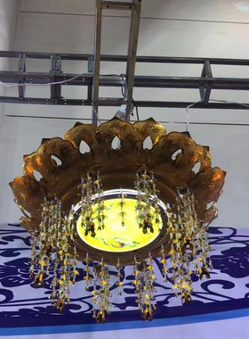 （付款专用）灯笼伞盖挂饰莲花灯宫灯led佛堂灯饰华盖吊灯笼