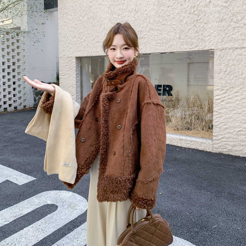 新款皮毛一体外套178-306-p195-k288，女装皮草，浙宝178