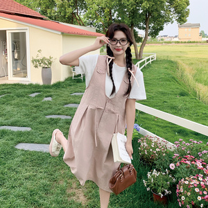 新款现货 粉色背带两件套178-229-p125-k188,女装连衣裙,浙宝178