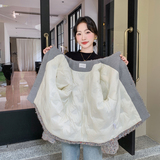 复古灰色羊毛小香风羽绒服冬季女新款高级感气质加厚90白鸭绒外套，女装羽绒服，浙宝178