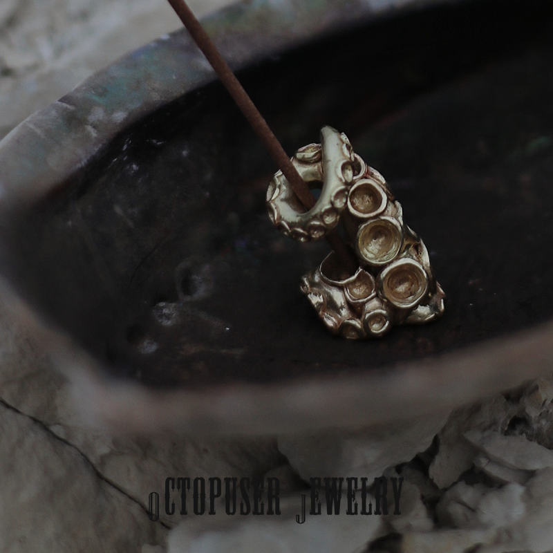 八腕原创 触手生香 章鱼黄铜把件线香创意小香插克苏鲁中古风摆件,家居饰品,香托/香盘/香座/香插,淘宝优惠券,粉丝福利购,淘宝优惠卷